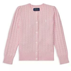 Polo by Ralph Lauren Soft Pink Cable-Knit Cardigan